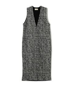 TOMORROWLAND / トゥモローランド ベスト | ツートーンジャカード Vネックロングジレ