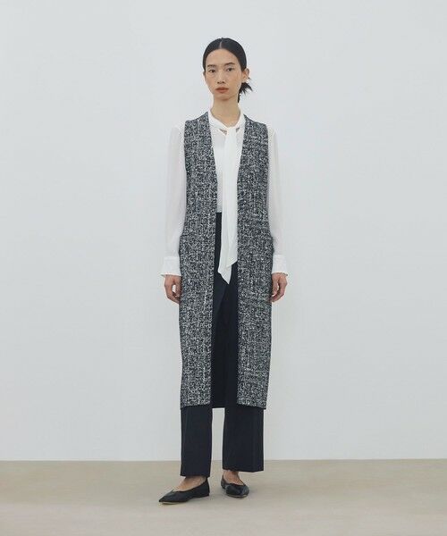 TOMORROWLAND / トゥモローランド ベスト | ツートーンジャカード Vネックロングジレ | 詳細1
