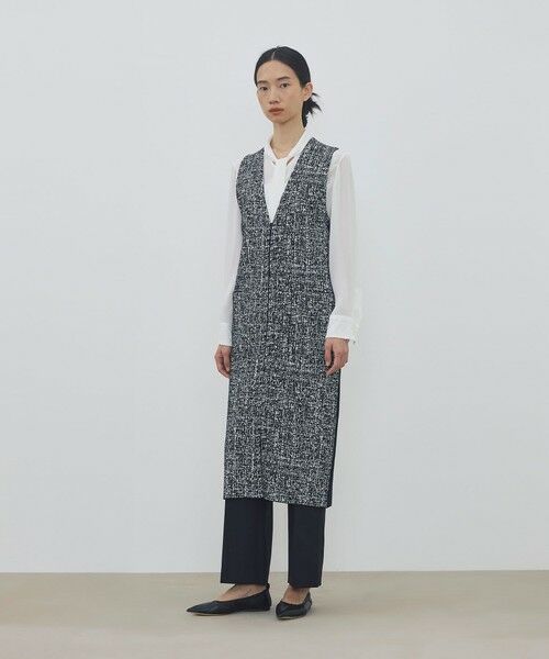 TOMORROWLAND / トゥモローランド ベスト | ツートーンジャカード Vネックロングジレ | 詳細2