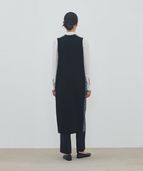 TOMORROWLAND / トゥモローランド ベスト | ツートーンジャカード Vネックロングジレ | 詳細4