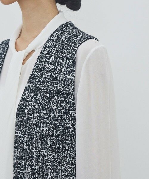 TOMORROWLAND / トゥモローランド ベスト | ツートーンジャカード Vネックロングジレ | 詳細6