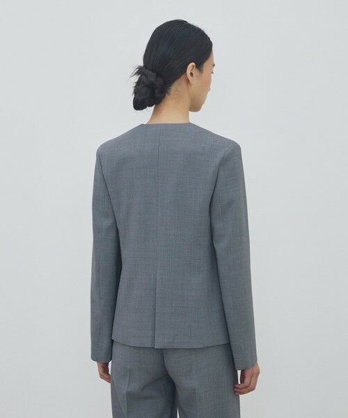 TOMORROWLAND / トゥモローランド ノーカラージャケット | ポリエステルウールバラシャ Vカラージャケット | 詳細4