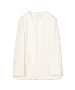 TOMORROWLAND / トゥモローランド ノーカラージャケット | ライトダブルクロス ノーカラージャケット