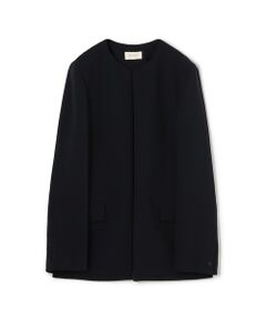 TOMORROWLAND / トゥモローランド ノーカラージャケット | ライトダブルクロス ノーカラージャケット