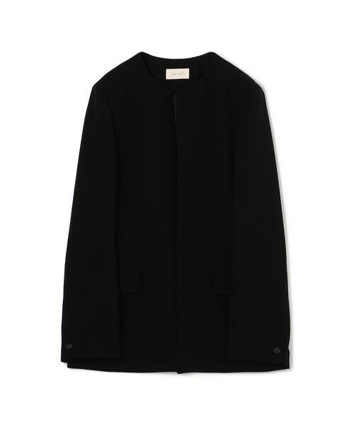 TOMORROWLAND / トゥモローランド ノーカラージャケット | ライトダブルクロス ノーカラージャケット(19 ブラック)