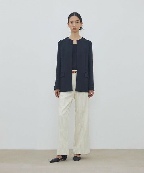 TOMORROWLAND / トゥモローランド ノーカラージャケット | ライトダブルクロス ノーカラージャケット | 詳細1