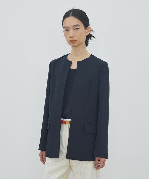 TOMORROWLAND / トゥモローランド ノーカラージャケット | ライトダブルクロス ノーカラージャケット | 詳細2