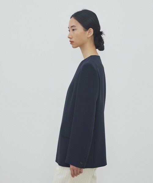 TOMORROWLAND / トゥモローランド ノーカラージャケット | ライトダブルクロス ノーカラージャケット | 詳細3