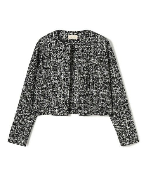 TOMORROWLAND / トゥモローランド ノーカラージャケット | ツートーンジャカード ノーカラージャケット（16 グレー系）