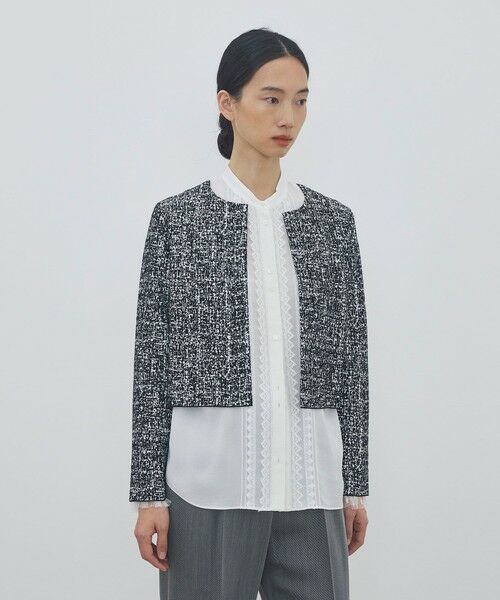 TOMORROWLAND / トゥモローランド ノーカラージャケット | ツートーンジャカード ノーカラージャケット | 詳細2