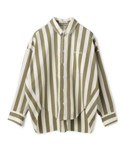 TOMORROWLAND / トゥモローランド シャツ・ブラウス | パラソルストライプ シェルシルエットシャツ（54 グリーン系）