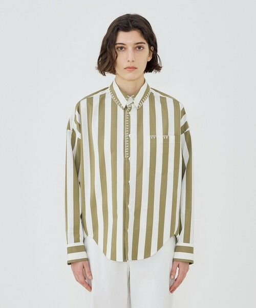 TOMORROWLAND / トゥモローランド シャツ・ブラウス | パラソルストライプ シェルシルエットシャツ | 詳細2