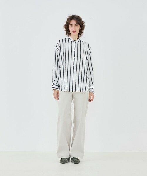 TOMORROWLAND / トゥモローランド シャツ・ブラウス | 【WEB先行予約】ソフトストライプ スタンドカラーシャツ | 詳細1