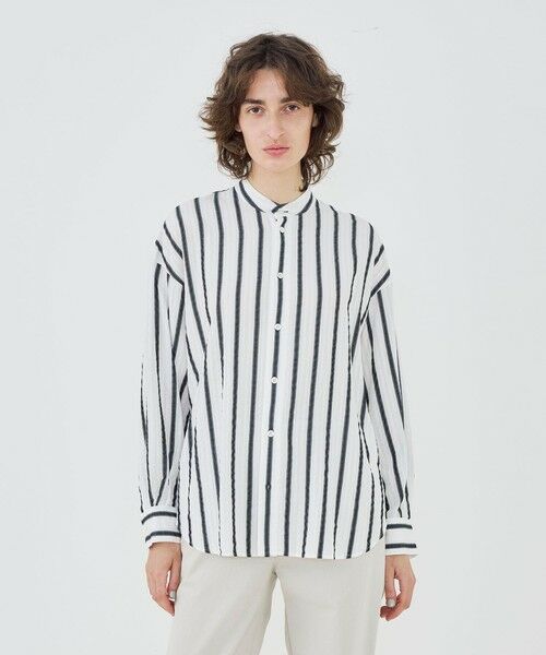TOMORROWLAND / トゥモローランド シャツ・ブラウス | 【WEB先行予約】ソフトストライプ スタンドカラーシャツ | 詳細2