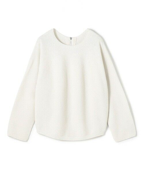 TOMORROWLAND / トゥモローランド ニット・セーター | コットンカノコ バックジッププルオーバー（41 ライトベージュ）