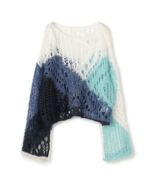 TOMORROWLAND / トゥモローランド ニット・セーター | リネンパッチワーク ボートネックプルオーバー（16 ホワイト系）