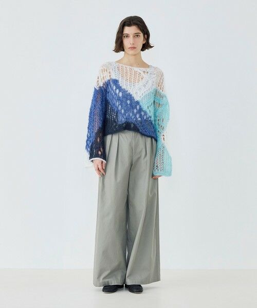 TOMORROWLAND / トゥモローランド ニット・セーター | リネンパッチワーク ボートネックプルオーバー | 詳細1