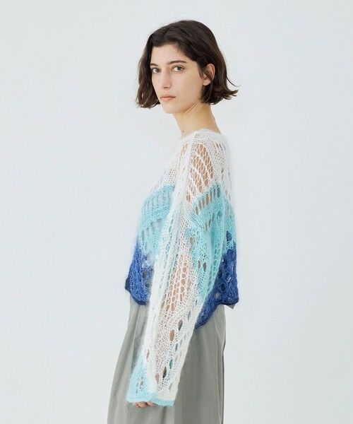 TOMORROWLAND / トゥモローランド ニット・セーター | リネンパッチワーク ボートネックプルオーバー | 詳細3