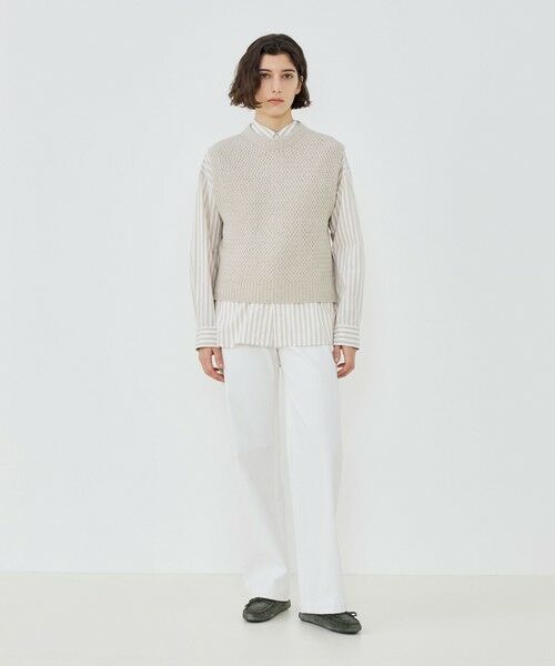 TOMORROWLAND / トゥモローランド ベスト | リネンウールバスケット クルーネックベスト | 詳細1