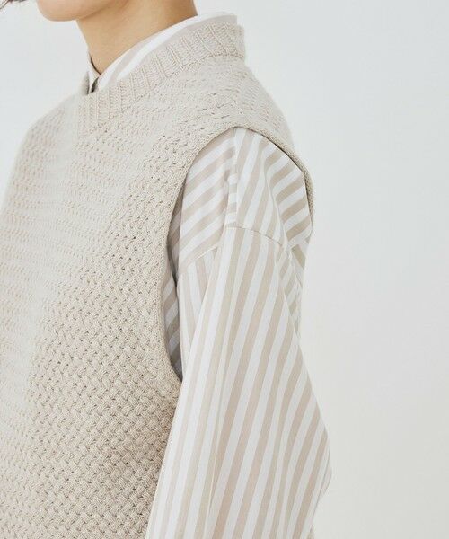 TOMORROWLAND / トゥモローランド ベスト | リネンウールバスケット クルーネックベスト | 詳細6