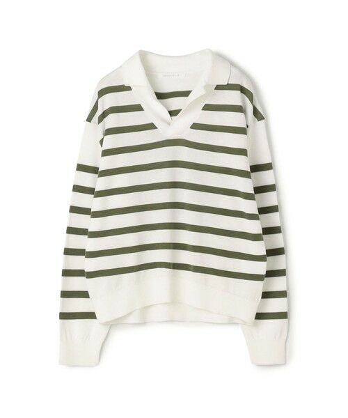 TOMORROWLAND / トゥモローランド ニット・セーター | 【WEB先行予約】プレーンコットン オープンカラープルオーバー（54 グリーン系）