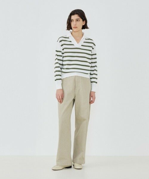 TOMORROWLAND / トゥモローランド ニット・セーター | 【WEB先行予約】プレーンコットン オープンカラープルオーバー | 詳細1