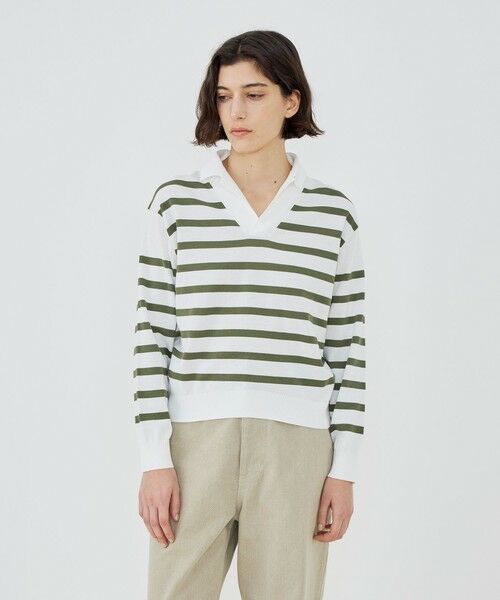 TOMORROWLAND / トゥモローランド ニット・セーター | 【WEB先行予約】プレーンコットン オープンカラープルオーバー | 詳細2