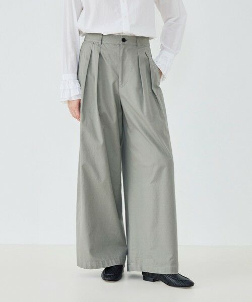TOMORROWLAND / トゥモローランド その他パンツ | ノンマーセライズドコットン タックワイドパンツ | 詳細4