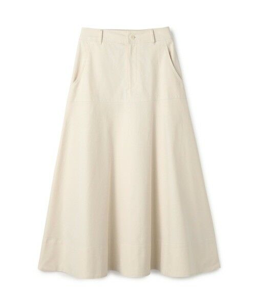 TOMORROWLAND / トゥモローランド ロング・マキシ丈スカート | ノンマーセライズドコットン フレアスカート（11 ホワイト）