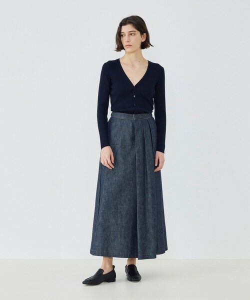 TOMORROWLAND / トゥモローランド ロング・マキシ丈スカート | 【WEB先行予約】ステイブルーデニム タックドレープスカート | 詳細1