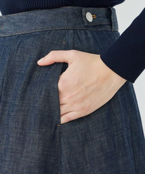 TOMORROWLAND / トゥモローランド ロング・マキシ丈スカート | 【WEB先行予約】ステイブルーデニム タックドレープスカート | 詳細7