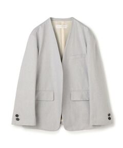 TOMORROWLAND / トゥモローランド ノーカラージャケット | コットンオックスストレッチ ノーカラージャケット