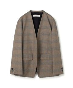 TOMORROWLAND / トゥモローランド ノーカラージャケット | コットンオックスストレッチ ノーカラージャケット