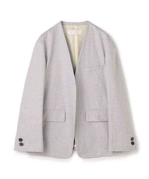 TOMORROWLAND / トゥモローランド ノーカラージャケット | コットンオックスストレッチ ノーカラージャケット（13 ライトグレー）