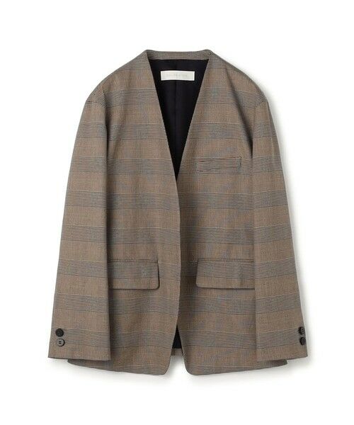 TOMORROWLAND / トゥモローランド ノーカラージャケット | コットンオックスストレッチ ノーカラージャケット（18 ブラウン系）