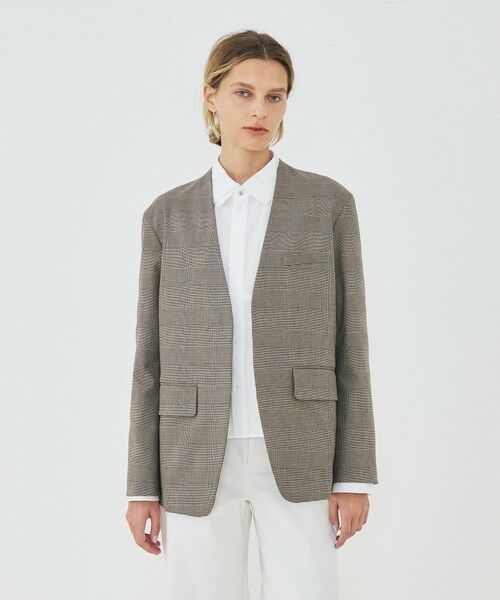 TOMORROWLAND / トゥモローランド ノーカラージャケット | コットンオックスストレッチ ノーカラージャケット | 詳細2