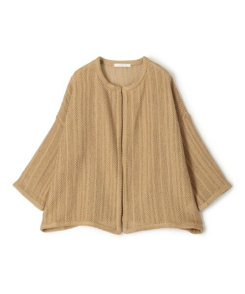 TOMORROWLAND / トゥモローランド ノーカラージャケット | 【WEB先行予約】ラッセルコットン ワイドバランスジャケット(43 ベージュ)