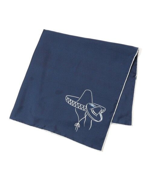 TOMORROWLAND / トゥモローランド バンダナ・スカーフ | sense the pebble Lovers シルクスカーフ（68 ネイビー系）