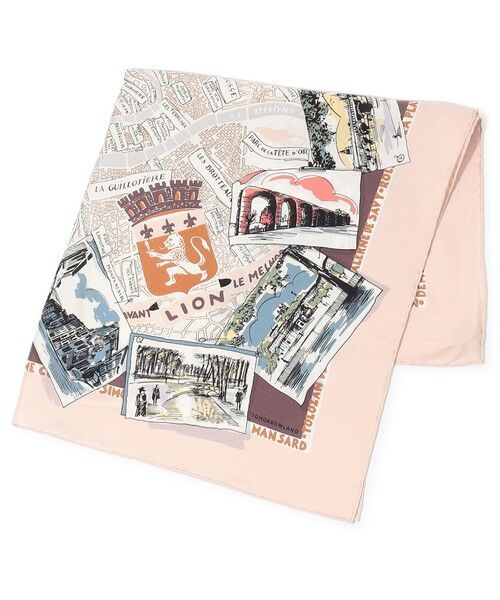 TOMORROWLAND / トゥモローランド バンダナ・スカーフ | Atelier TOMORROWLAND CITY MAP シルクスカーフ（32 ピンク系）