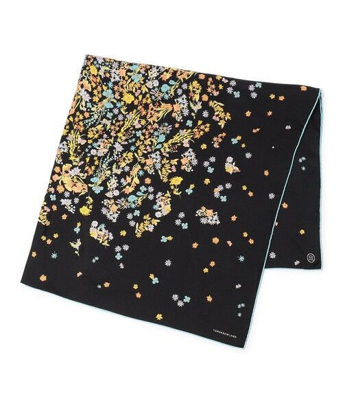 TOMORROWLAND / トゥモローランド バンダナ・スカーフ | Atelier TOMORROWLAND FLOWER シルクスカーフ（18 ブラック系）
