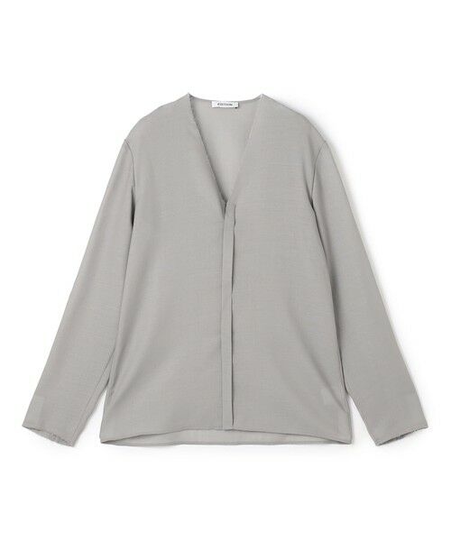 TOMORROWLAND / トゥモローランド シャツ・ブラウス | ウールビエラ Vネックシャツ（13 ライトグレー）