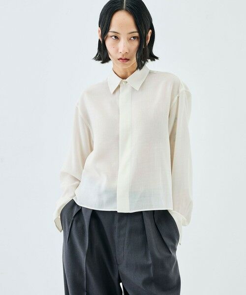 TOMORROWLAND / トゥモローランド シャツ・ブラウス | ウールビエラ クロップドシャツ | 詳細2