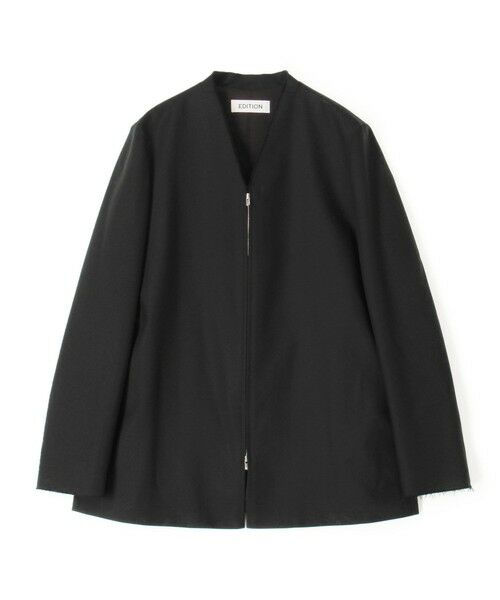 TOMORROWLAND / トゥモローランド ノーカラージャケット | ドライツイル ZIPジャケット（17 チャコールグレー）