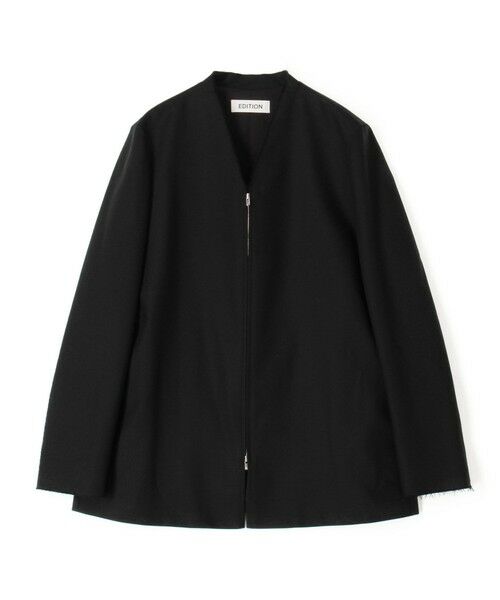 TOMORROWLAND / トゥモローランド ノーカラージャケット | ドライツイル ZIPジャケット（19 ブラック）