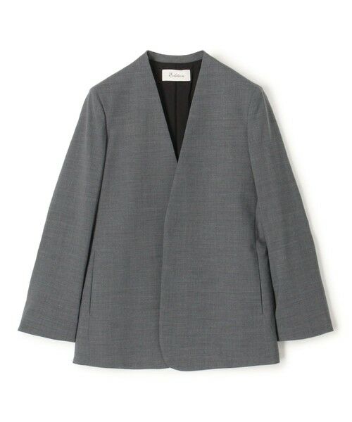 TOMORROWLAND / トゥモローランド ノーカラージャケット | 【WEB先行予約】Super140’sトロピカルウール ノーカラージャケット(17 チャコールグレー)