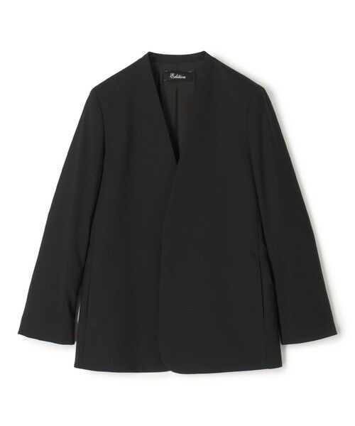 TOMORROWLAND / トゥモローランド ノーカラージャケット | 【WEB先行予約】Super140’sトロピカルウール ノーカラージャケット(19 ブラック)