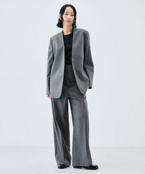 TOMORROWLAND / トゥモローランド ノーカラージャケット | 【WEB先行予約】Super140’sトロピカルウール ノーカラージャケット | 詳細1