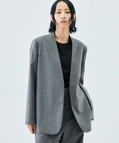 TOMORROWLAND / トゥモローランド ノーカラージャケット | 【WEB先行予約】Super140’sトロピカルウール ノーカラージャケット | 詳細2