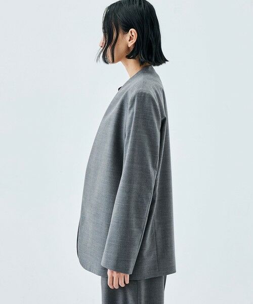 TOMORROWLAND / トゥモローランド ノーカラージャケット | 【WEB先行予約】Super140’sトロピカルウール ノーカラージャケット | 詳細3