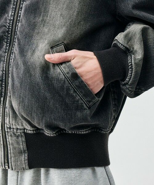 TOMORROWLAND / トゥモローランド Gジャン・デニムジャケット | ブラックデニム MA-1ジャケット | 詳細10